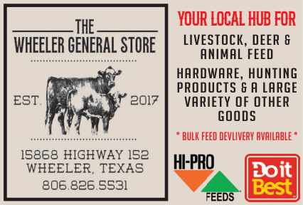 Wheeler General Store is your local hub for livestock feed, deer feed, animal feed, hardware, hunting products, and a large variety of everyday goods in Wheeler, Texas. Conveniently located on Highway 152, Wheeler General Store proudly serves local ranchers, hunters, farmers, and outdoor enthusiasts with trusted products and dependable service. Bulk feed delivery is available, making it easy to keep your operation stocked year-round. Stop by Wheeler General Store for Hi-Pro Feeds, hardware supplies, hunting essentials, and more. PN50293